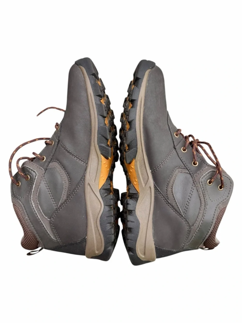 Timberland Mt. Maddsen Hiking Boots Gray Brown Leather Boys 6.5 Women’s 8 Trail